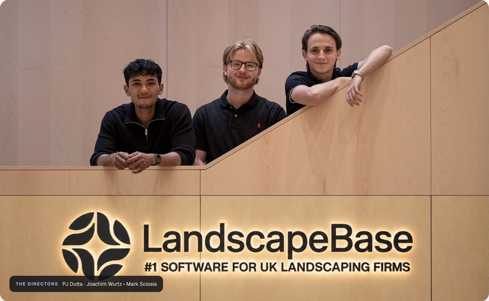 LandscapeBase directors PJ Dutta, Joachim Wurtz and Mark Sciosia at the LandscapeBase office